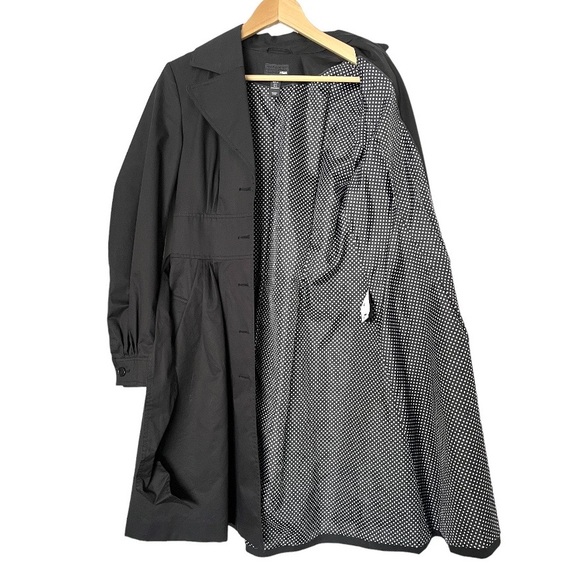 H&M Lined Trench Coat w Pleated Detail & Belt - Picture 3 of 11